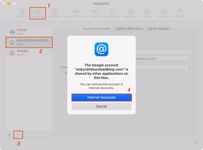 How to Edit or Remove Internet Accounts